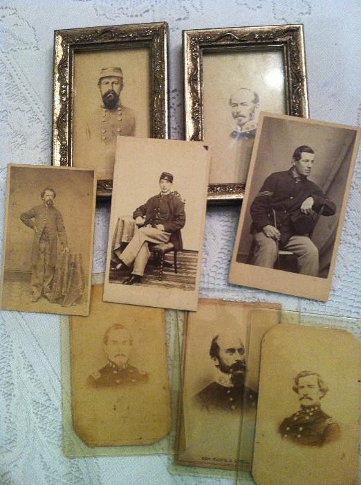confederate and union soldier pics--along with cabinet cards of Confederate generals--all original