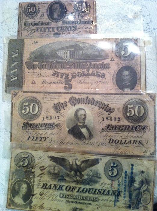 Confederate money--ALL original--No REPRODUCTIONS
