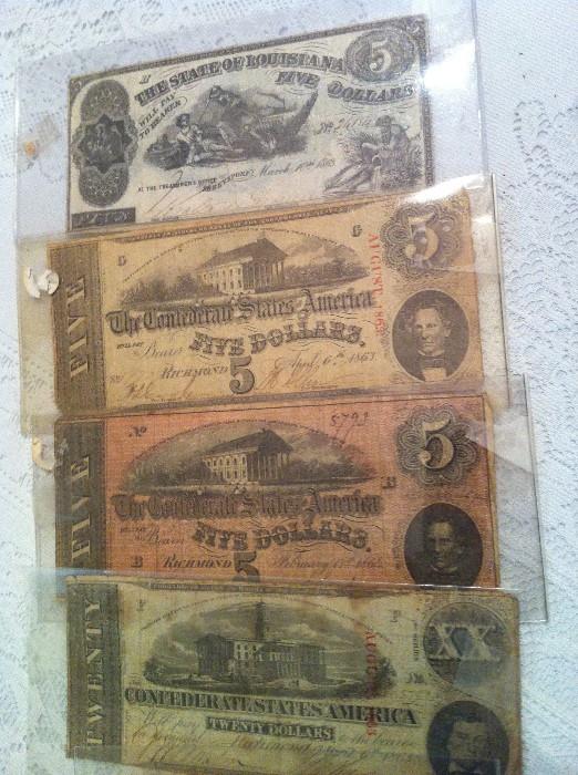 More original Confederate bills