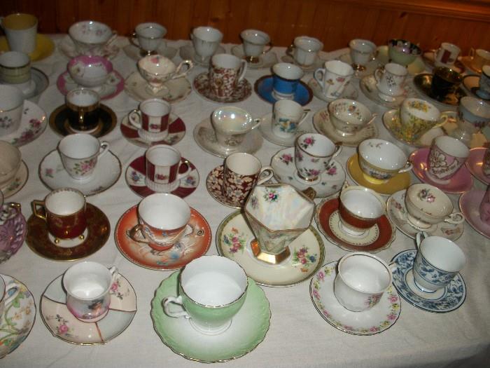 dozens and dozens of fine porcelain teacups