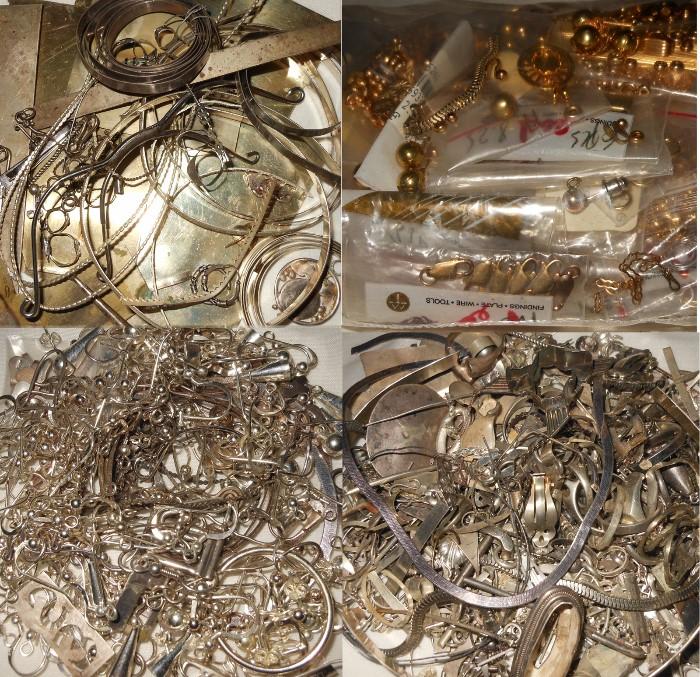 Tons of Sterling Findings, Sheets, Scrap and lots of Gold Filled Findings