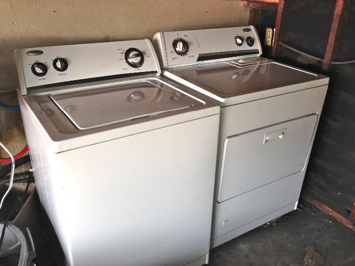 Near new Whirlpool washer and gas dryer