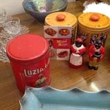 Fitz and Floyd Aunt Jemima salt and pepper. The recipe book is from