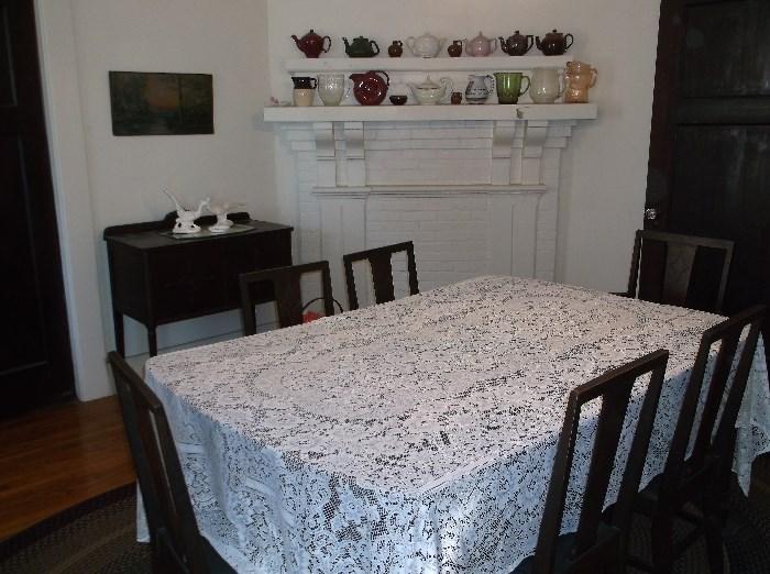 1920's dining table w/six chairs