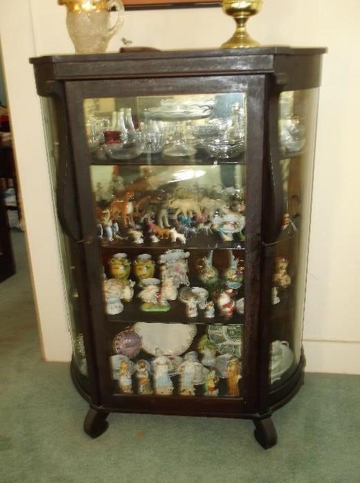 Early 1900's curved glass china cabinet
