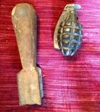 GRENADE AND SMALL IRON PROJECTILE