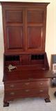 HAND-MADE MAHOGANY DROP-LEAF SECRETARY DESK