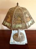 1920'S SLAG GLASS LAMP