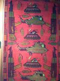 1980'S AFGHANISTAN RUG DEPLICTING THE SOVIET UNION INVASION WITH AK47'S AND TANKS.
VERY UNIQUE