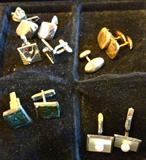 STERLING SILVER & 14KT GOLD CUFFLINKS