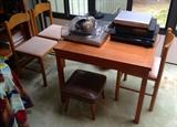 TEAK TABLE W/4 CHAIRS