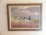 Oil painting of horses.
Signed.