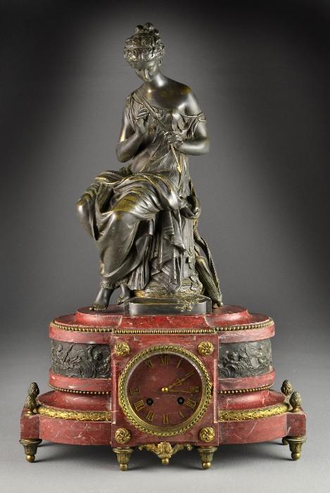 8.	Lemerle Charpentier 19th C. Mantel Clock