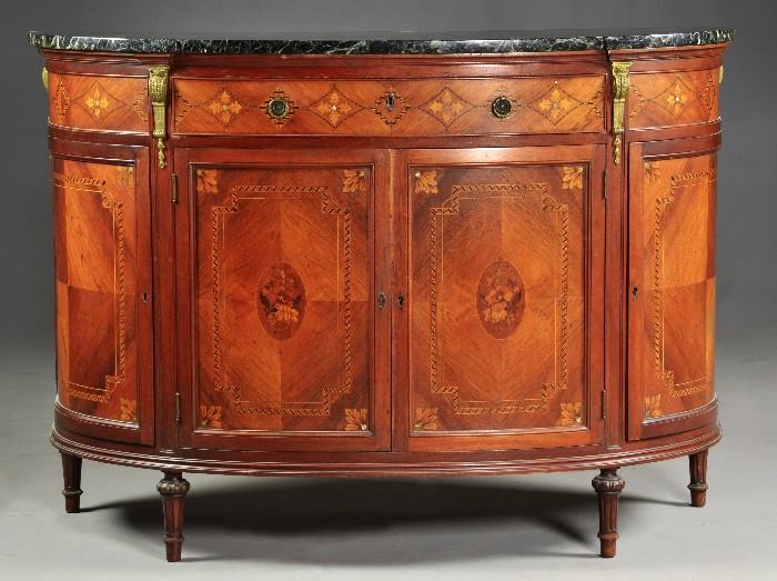 12.	Louis XV Style Ormolu Mounted Marble Top Commode