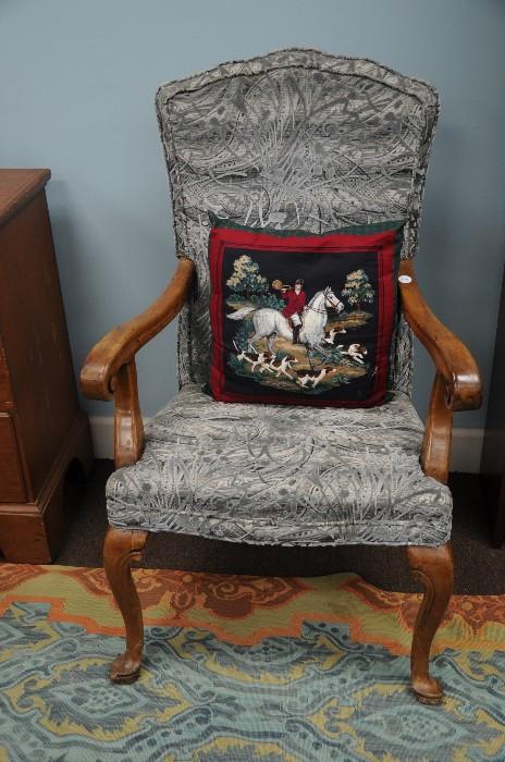 Cut velvet upholstered chair