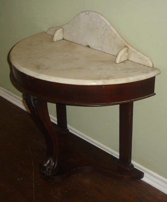 Victorian wash stand/table with marble top