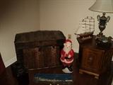 Super antique Camel-Back Trunk, vintage Santa and other great items!