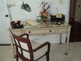 Nice simple writing desk with a Mid-Century Modern chair!