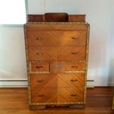 Matching antique Art Deco Waterfall tall boy dresser