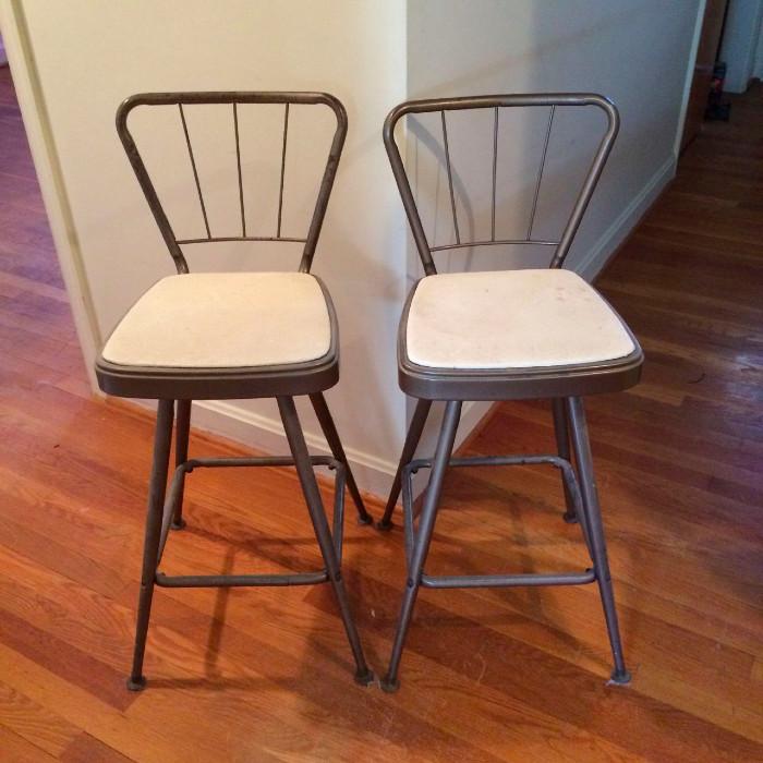 Mid century metal bar stools