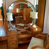 Antique Art Deco Waterfall vanity with inlay