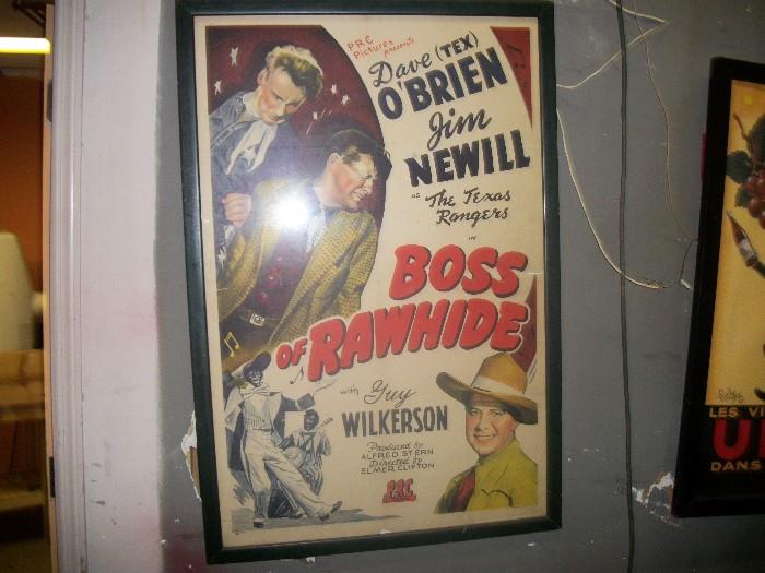 rare vintage poster in frame