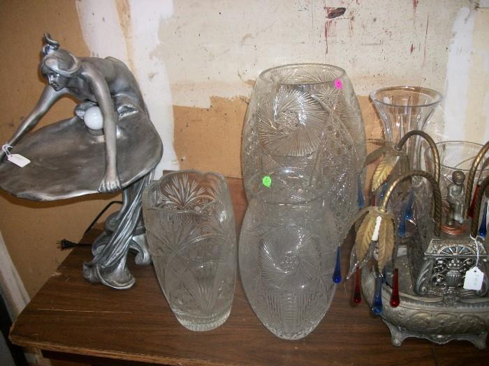 large cut glass vases