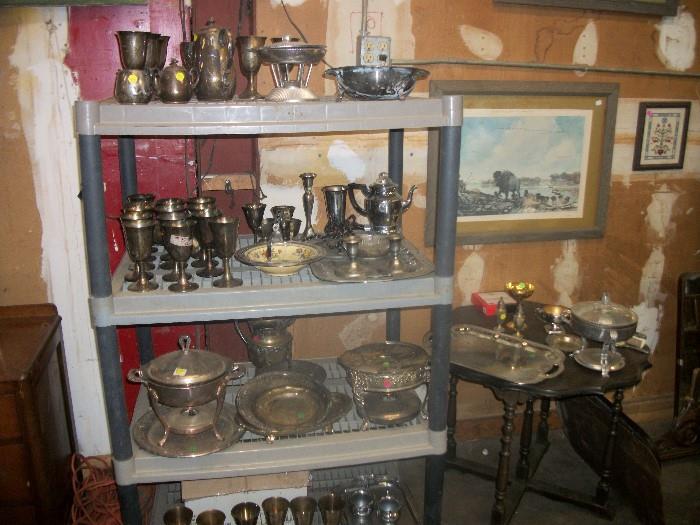 large collection of silver plate