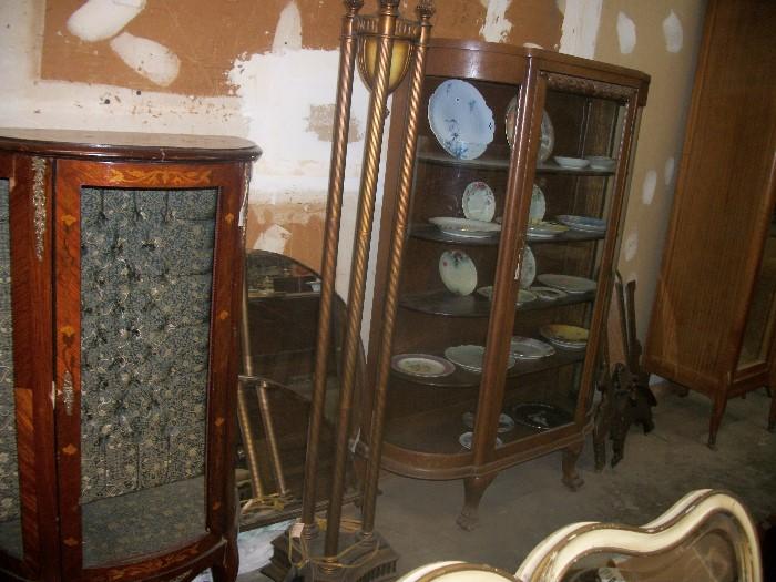 several china cabinets