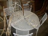  metal patio table and 4 chairs