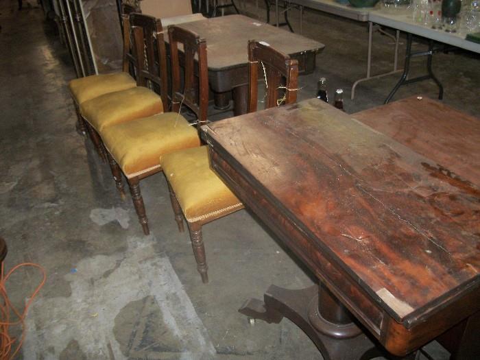 set of chairs, vintage game table