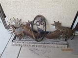 Lots of metal yard decorations
