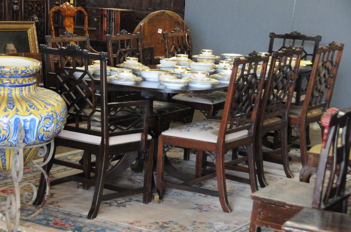 Chinese Chippendale dining chairs
