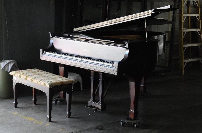 Steinway & Sons mahogany case grand piano