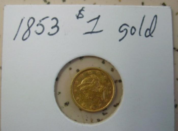 1853 $1.00 Gold Coin