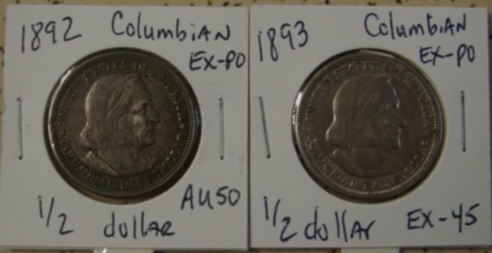 1892 & 1893 Columbian Expo Half Dollars