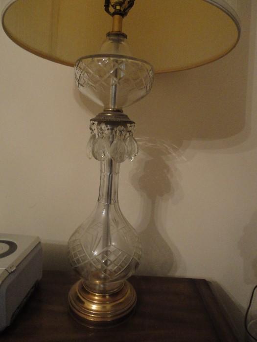 One of two crystal lamps