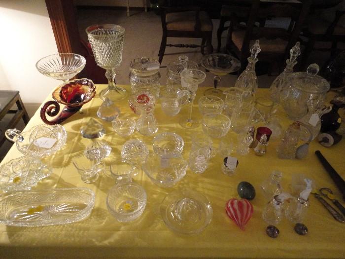 Many Waterford Pieces, nice crystal and cut glass 