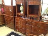 Queen Size Bed Set, Twin Night Stands, Dresser, Mirror and High Boy - Great Shape Mid Century