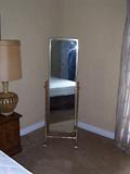 Full length bamboo brass colored dressing mirror