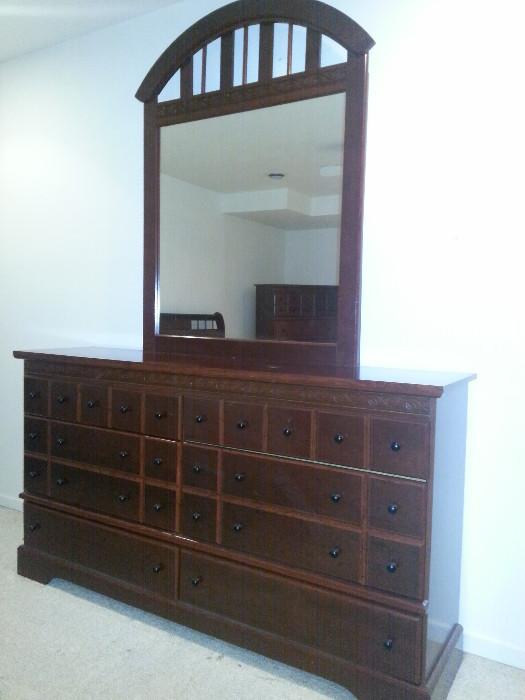 Dresser with Mirror and Matching End Table