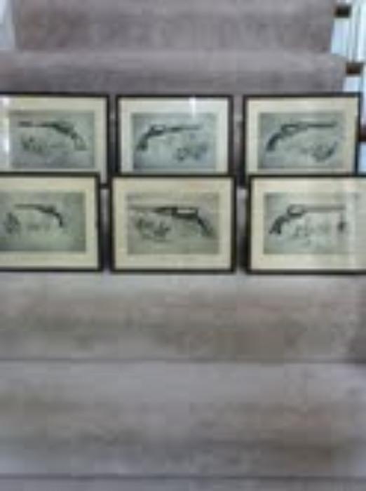 Antique Gun Photo Prints with Frame                           - (6 individual photos)