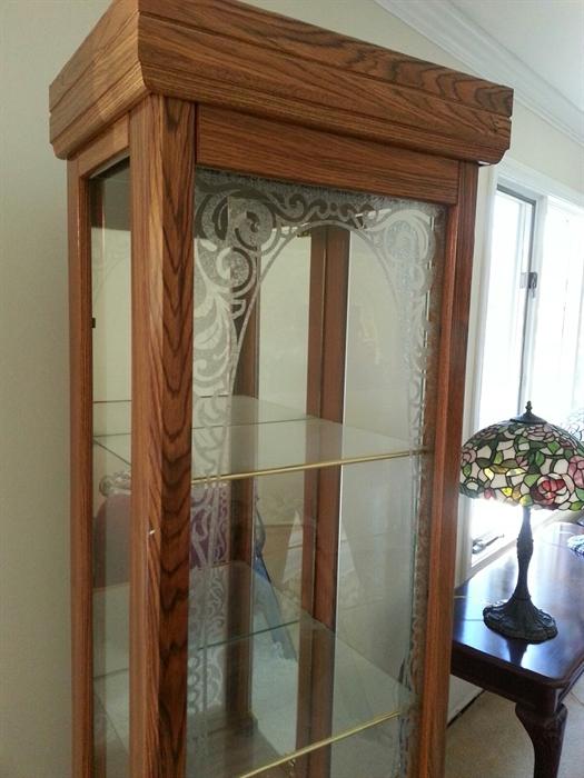Curio Cabinet - Oak - Glass Shelves 