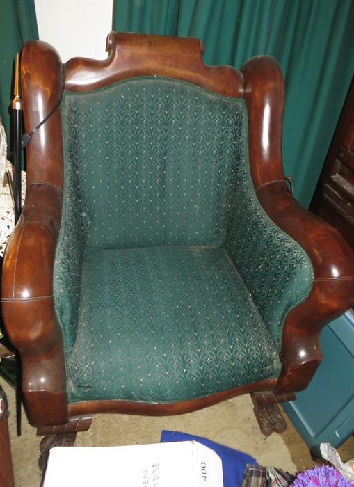 Antique massive armchair