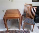 Drop-leaf table + 2 chairs