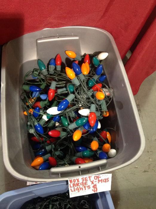 Box Lot of Mixed Color Large Christmas Lights 