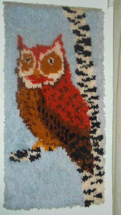 Latch-Hook Owl hanging picture  