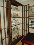 Lalique crystal and Boehm plates and large curio