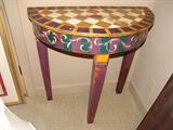 Pair of Painted Demilune Tables