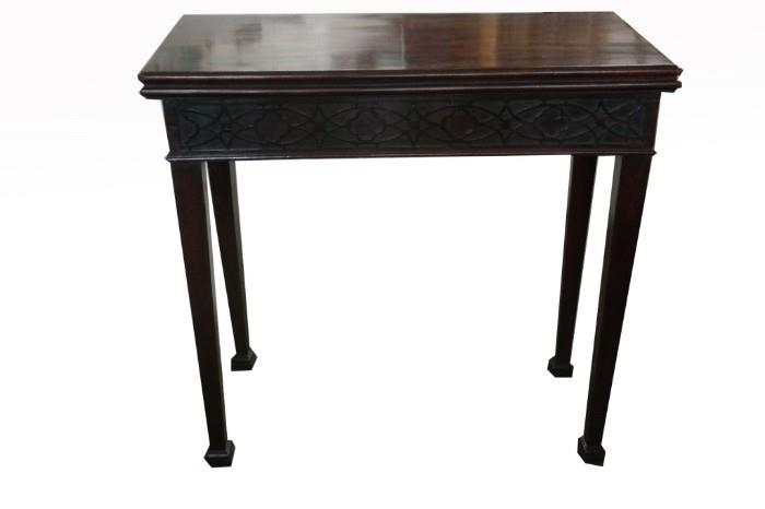 19th C English Chippendale Card Table